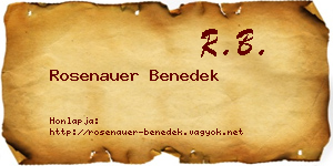 Rosenauer Benedek névjegykártya